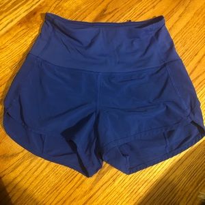 Blue High Waisted Lululemon Shorts
